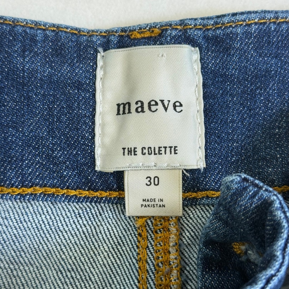 Maeve The Colette Wide Leg Jeans Women 30 Blue Excellent High Rise Patch Pocket - Picture 5 of 8